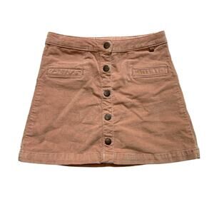 Zara Girls Blush Pink Crushed Corduroy Skirt 8Y